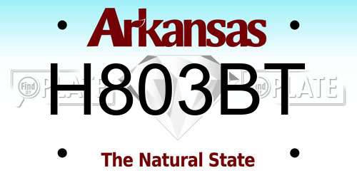 H803BT Arkansas License Plate