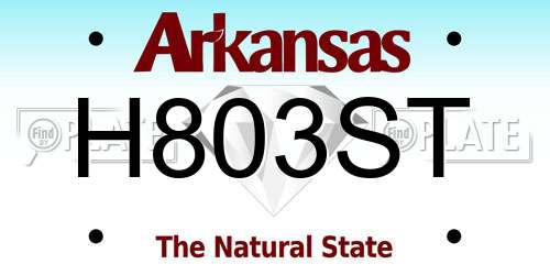 H803ST Arkansas License Plate