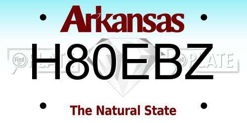 H80EBZ Arkansas License Plate