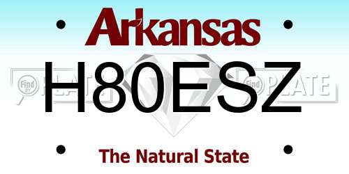 H80ESZ Arkansas License Plate