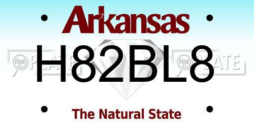 H82BL8 Arkansas License Plate