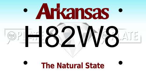 H82W8 Arkansas License Plate