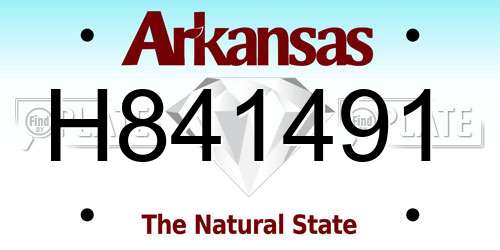 H841491 Arkansas License Plate