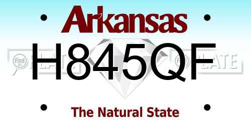 H845QF Arkansas License Plate