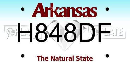 H848DF Arkansas License Plate