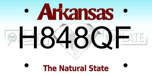H848QF Arkansas License Plate