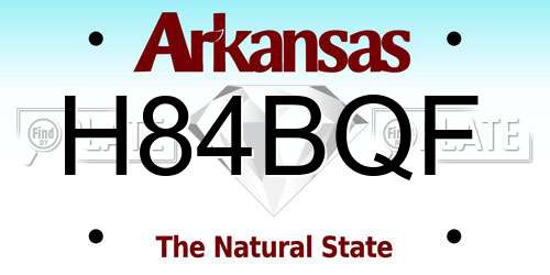 H84BQF Arkansas License Plate
