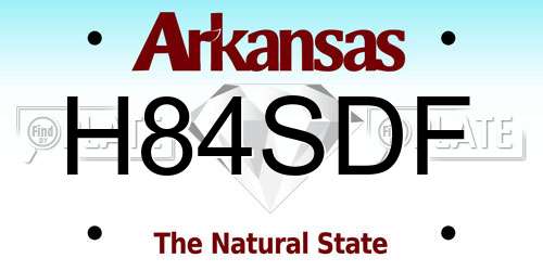 H84SDF Arkansas License Plate