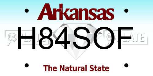 H84SOF Arkansas License Plate