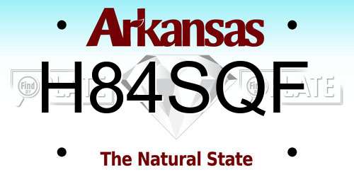 H84SQF Arkansas License Plate