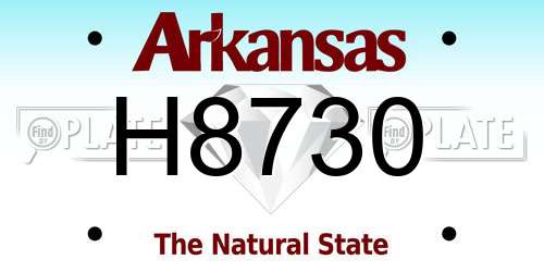 H8730 Arkansas License Plate