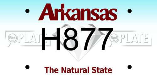 H877 Arkansas License Plate