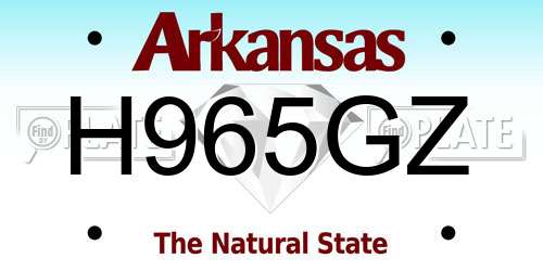 H965GZ Arkansas License Plate