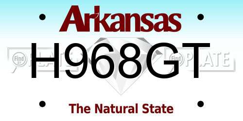 H968GT Arkansas License Plate