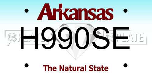 H990SE Arkansas License Plate