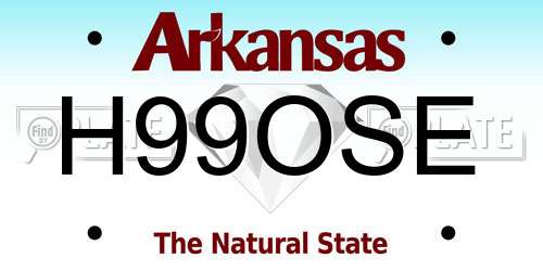 H99OSE Arkansas License Plate