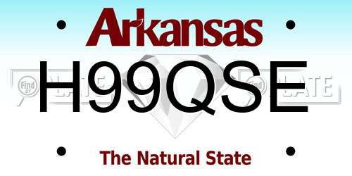 H99QSE Arkansas License Plate