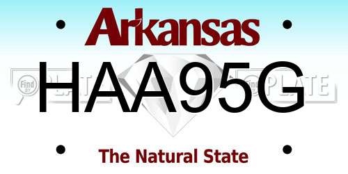 HAA95G Arkansas License Plate
