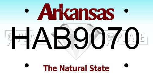 HAB9070 Arkansas License Plate
