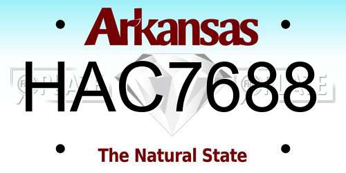 HAC7688 Arkansas License Plate