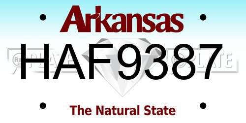 HAF9387 Arkansas License Plate