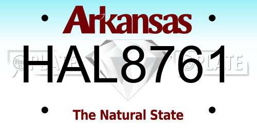 HAL8761 Arkansas License Plate