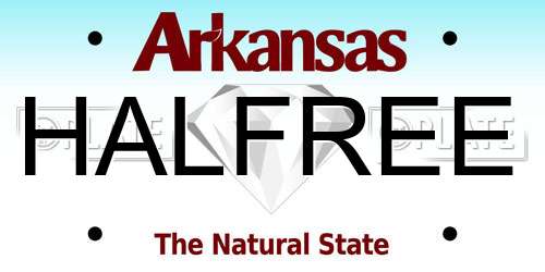HALFREE Arkansas License Plate