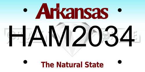HAM2034 Arkansas License Plate