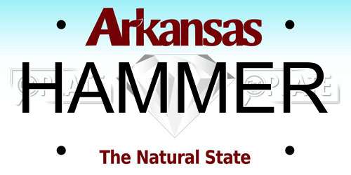 HAMMER Arkansas License Plate