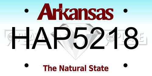 HAP5218 Arkansas License Plate
