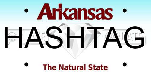 HASHTAG Arkansas License Plate