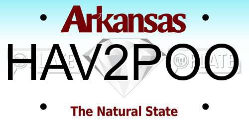 HAV2POO Arkansas License Plate