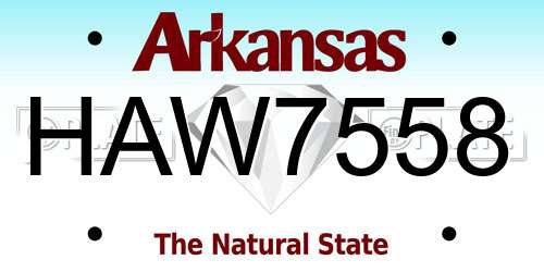 HAW7558 Arkansas License Plate
