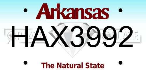 HAX3992 Arkansas License Plate