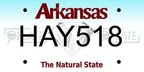 HAY518 Arkansas License Plate