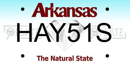 HAY51S Arkansas License Plate