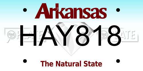 HAY818 Arkansas License Plate