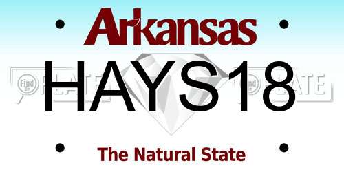 HAYS18 Arkansas License Plate