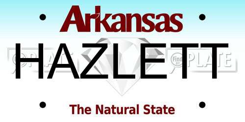 HAZLETT Arkansas License Plate