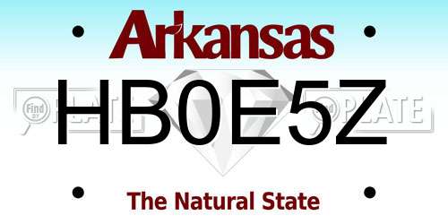 HB0E5Z Arkansas License Plate