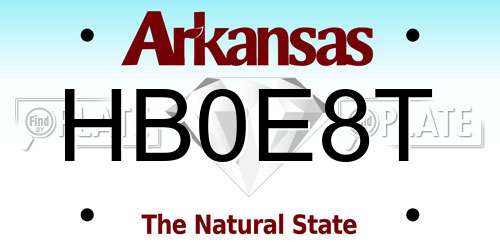HB0E8T Arkansas License Plate