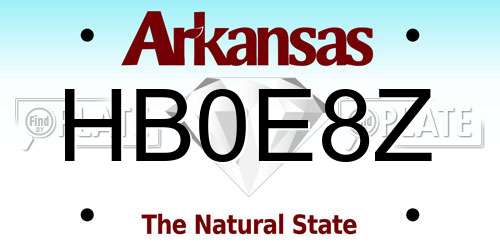 HB0E8Z Arkansas License Plate