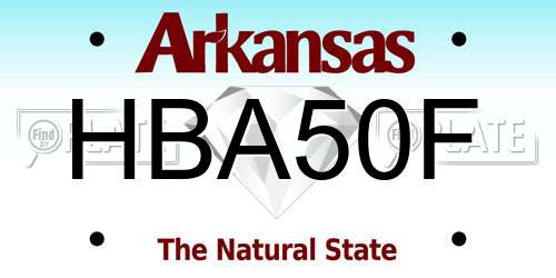 HBA50F Arkansas License Plate