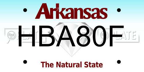 HBA80F Arkansas License Plate