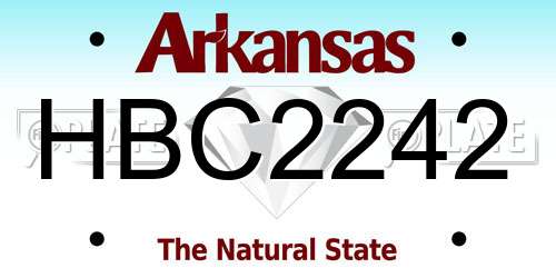HBC2242 Arkansas License Plate