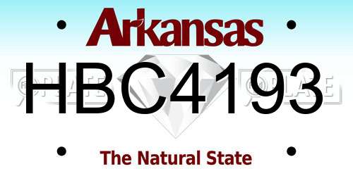 HBC4193 Arkansas License Plate