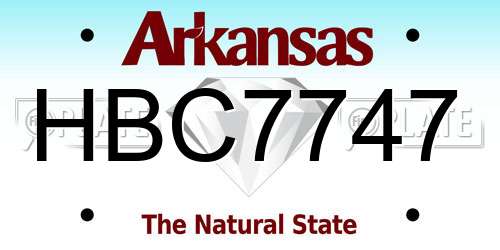 HBC7747 Arkansas License Plate