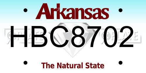 HBC8702 Arkansas License Plate