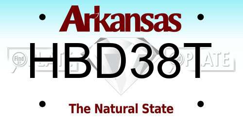HBD38T Arkansas License Plate