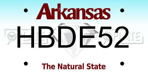 HBDE52 Arkansas License Plate